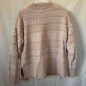 Rachel Zoe Beige Patterned Cowl Neck Sweater